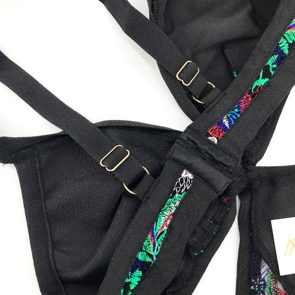 Vibrant Floral Embroidered Mesh Monokini One-Piece - Picture 11 of 13